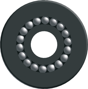 Antal kunststof losse schijf serie 34x6, met kogellagers