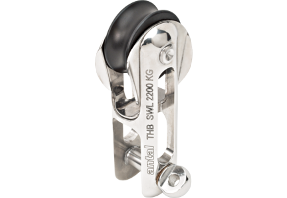 Antal RVS 'Nitronic 50' Twin Halyard block, lijn Ø10-12mm, SWL 2200kg