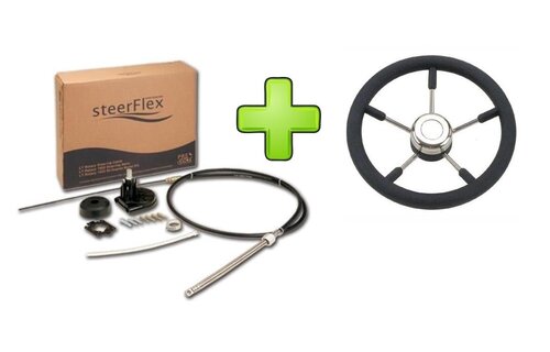 Maxflex stuursysteem LT tot 55pk + Stuurwiel DeLuxe