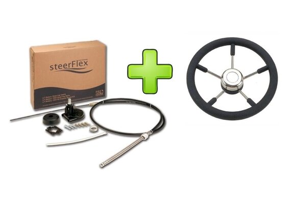 Maxflex stuursysteem LT tot 55pk + Stuurwiel DeLuxe