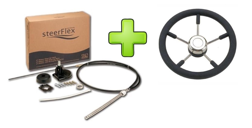 Maxflex stuursysteem LT tot 55pk + Stuurwiel DeLuxe