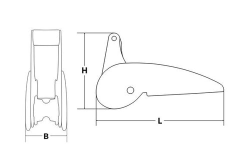 Hollex boegrol RVS 316