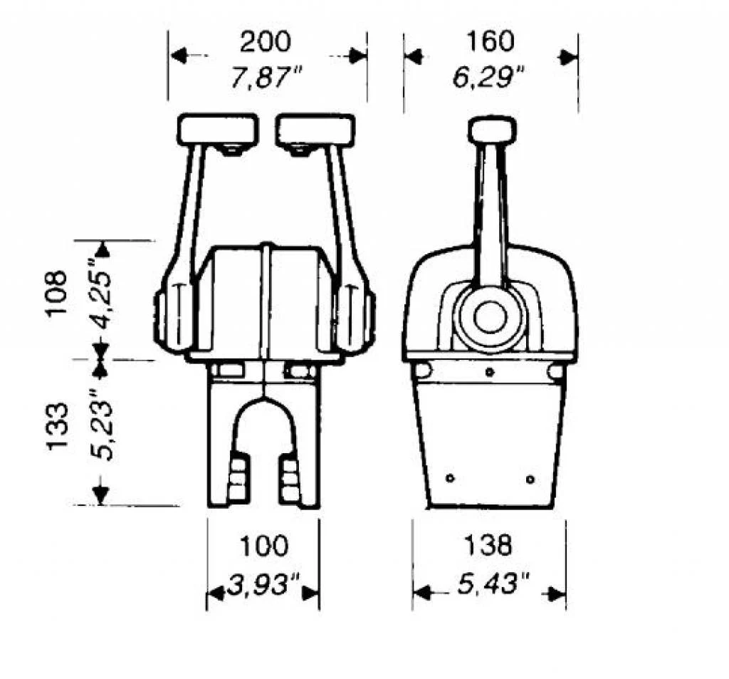 Ultraflex B74 gashendel dubbel | Zwart/verchroomd