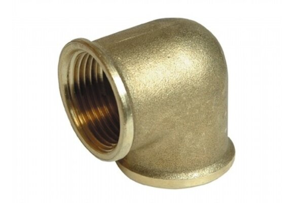 Messing Bocht 90° graden met 2x binnendraad