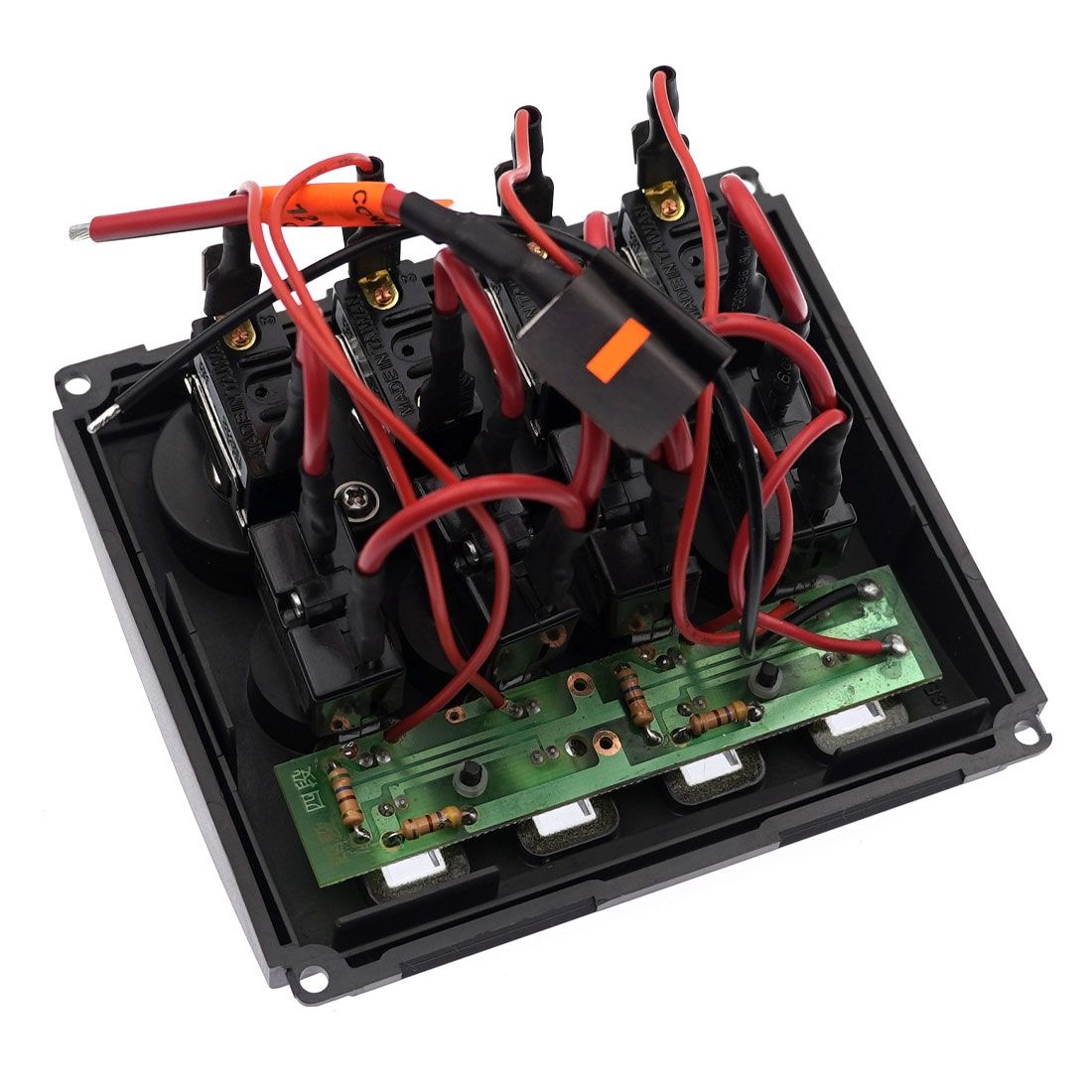 Schakelpaneel verticaal 4 zekeringen | Zwart