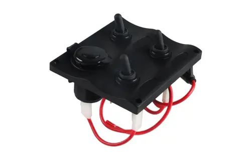 Schakelpaneel met 12 VOLT plug - 3 schakelaars