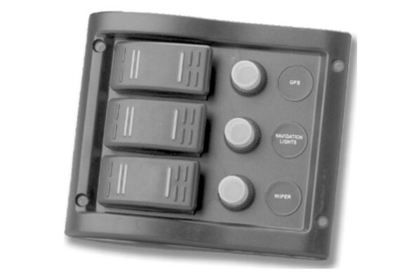 Allpa schakelpaneel  12V met 3-schakelaars & LED-indicators