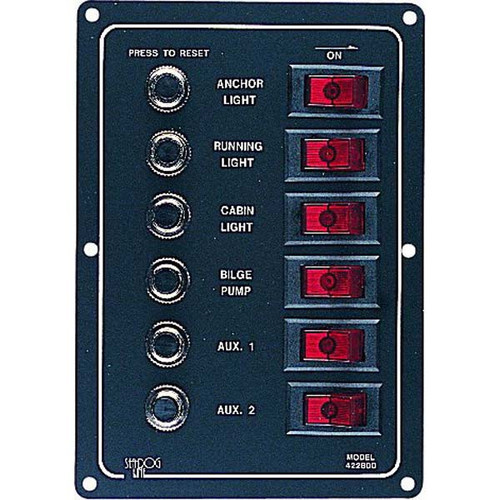 Allpa Aluminium schakelpaneel 12V verlichte schakelaars