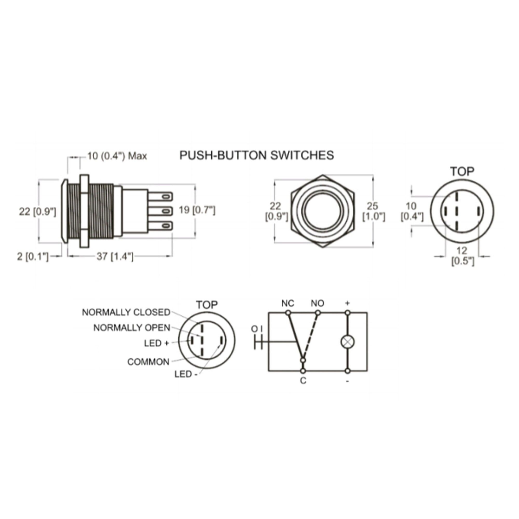 BEP drukschakelaar met verlichting