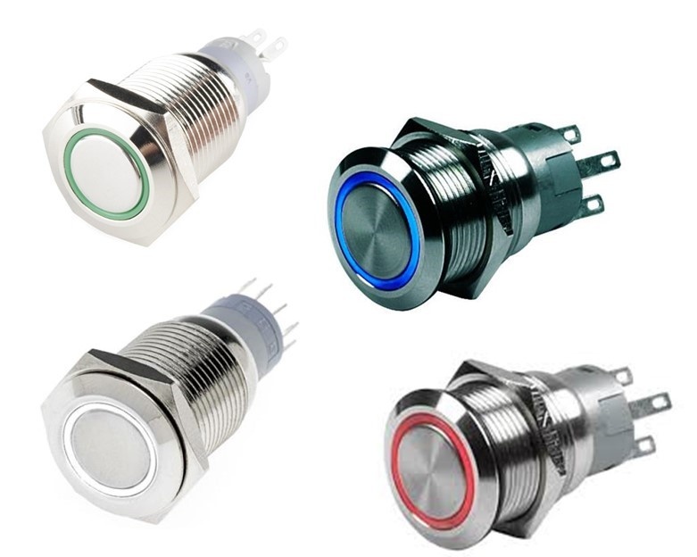 Hollex drukknop met LED