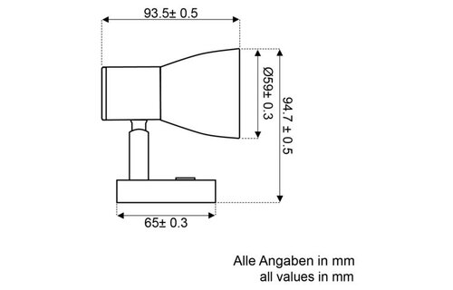 Led wandlamp  10-30V 3000K 3W dimbaar