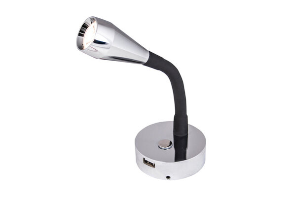 Båtsystem Wandlamp LEIA SX1 USB Chroom/Zwart