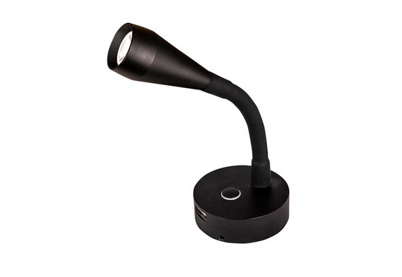 Båtsystem Wandlamp SX1BUSB LEIA SX1 Zwart met USB