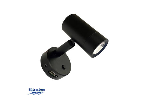 Båtsystem Leeslamp MiniTube D4 met USB zwart