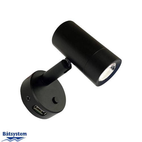 Båtsystem Leeslamp MiniTube D4 met USB zwart