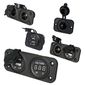 Allpa Waterdichte DC inbouw stekker met 2x USB ingangen (enkel)