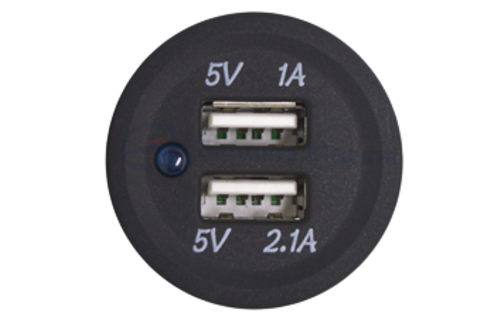 Allpa Waterdichte DC inbouw stekker met 2x USB ingangen (enkel)