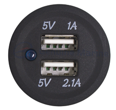 Allpa Waterdichte DC inbouw stekker met 2x USB ingangen (enkel)