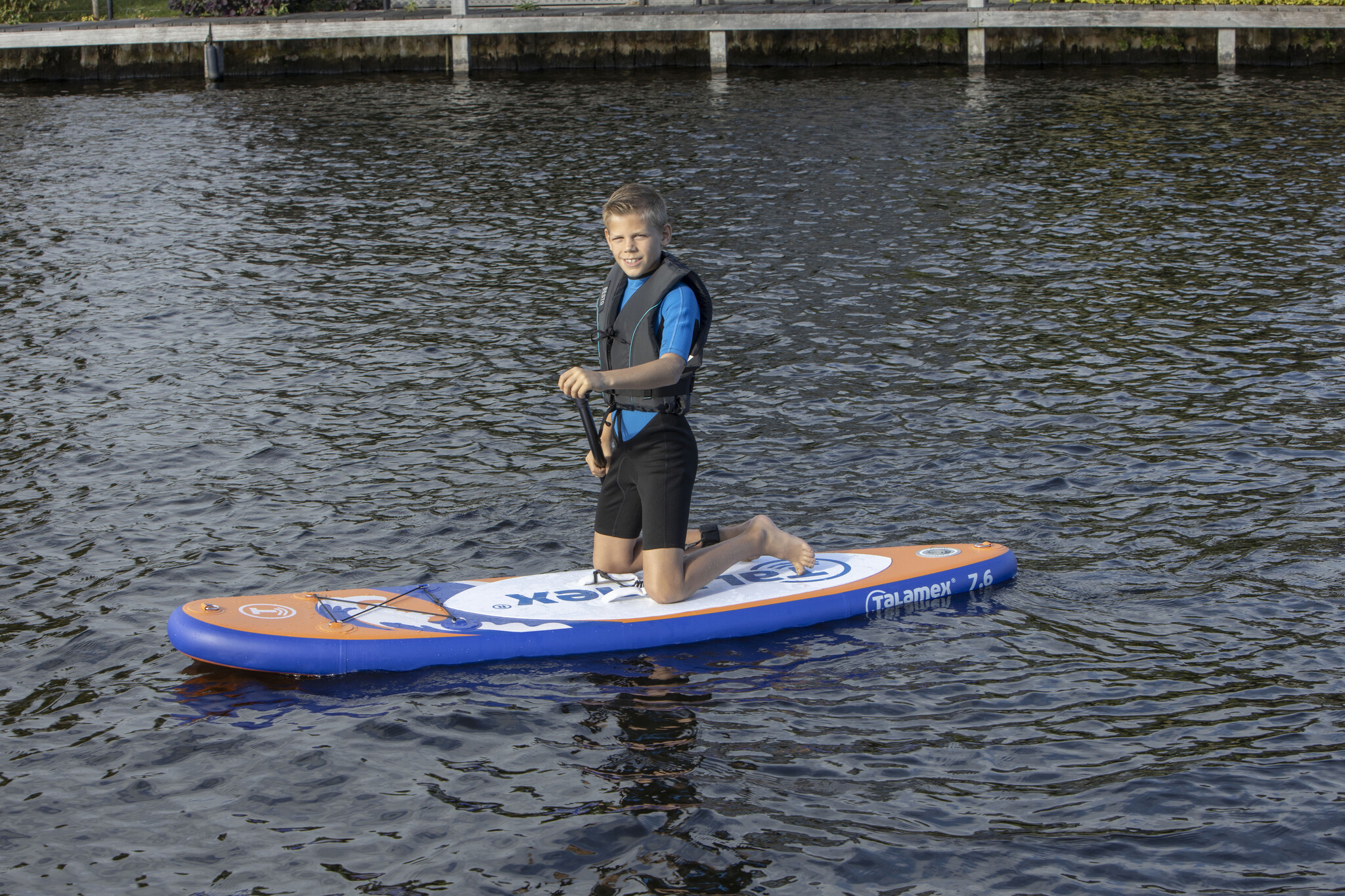 Besto Dinghy Zipper 50N Zwart/Aqua striping