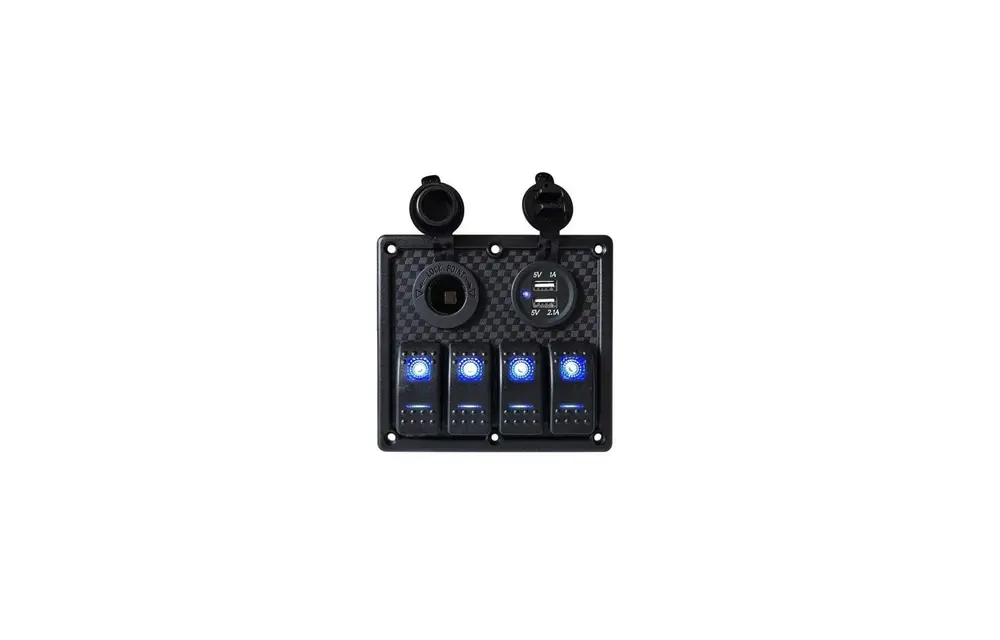 Schakelpaneel 12V/24V LED met 12V en dubbele USB aansluiting