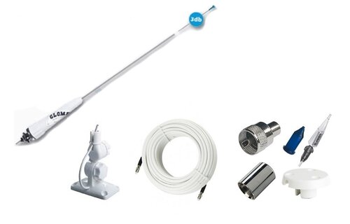 Glomex Marifoon Antenne RA106GRPPB Fiberglas - Complete set