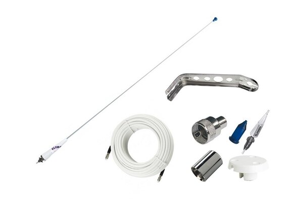 Glomex polyester marifoon antenne RA106SB voor zeilboten