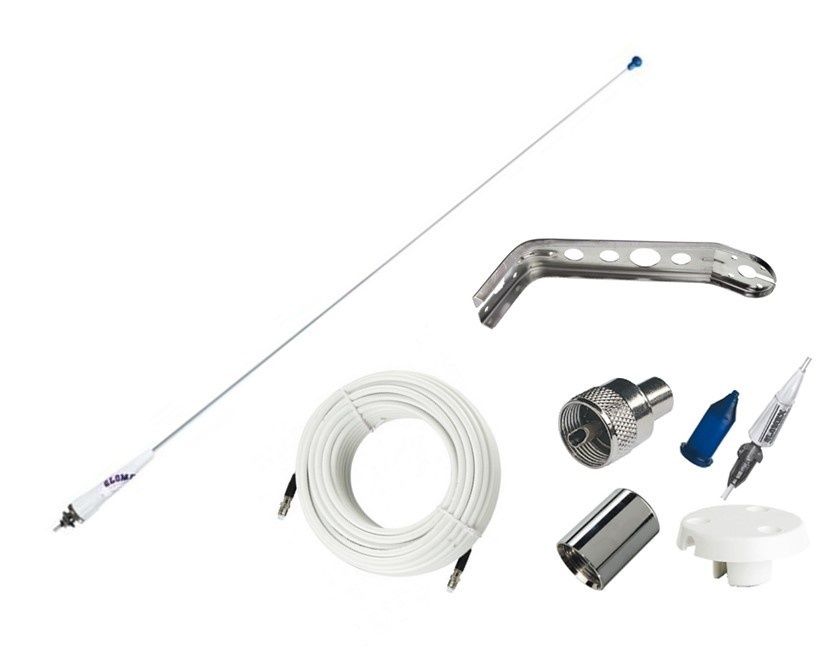 Glomex polyester marifoon antenne RA106SB  voor zeilboten