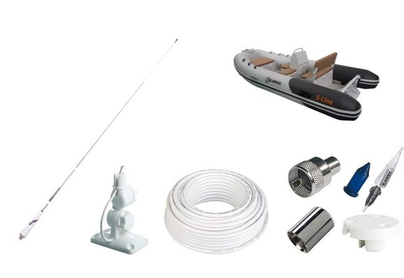 Marifoon Antenne set voor rubberboten en rib's
