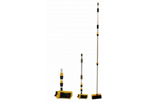 Yachticon Alu wasborstel de luxe, extra lang, uitschuifbaar 130 – 300 cm, met waterdoorlaat.