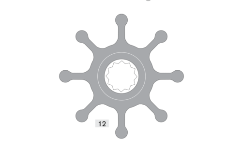 Johnson Pump Impeller voor F7 (1028BT-1 en 1028BT-9)