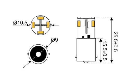 Ledlamp led12 10-30V BA9S