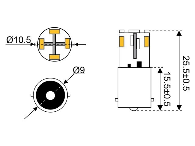Ledlamp led12 10-30V BA9S