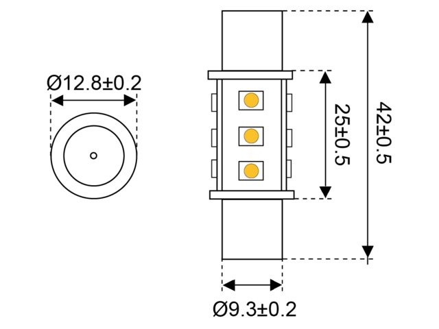 Ledlamp led12 festoon aqua signal 42mm - 0.7 watt