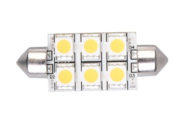 Ledlamp led6 festoon 10-30V 42mm - 1.2 watt