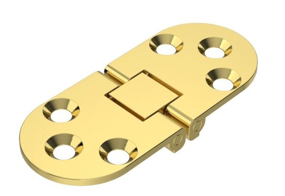 Roca tafelbladscharnier messing gepolijst 71 x 30 mm 440102