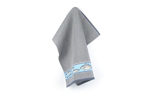 Bunzlau Castle I Theedoek vis navy blauw