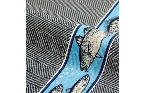 Bunzlau Castle I Theedoek vis navy blauw