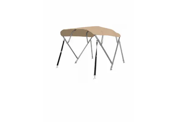 RVS Biminitop Beige 4 bogen Hoogte 137 cm