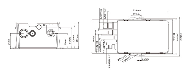 SeaFlo Douche afvoerset 12 volt - 750 GPH