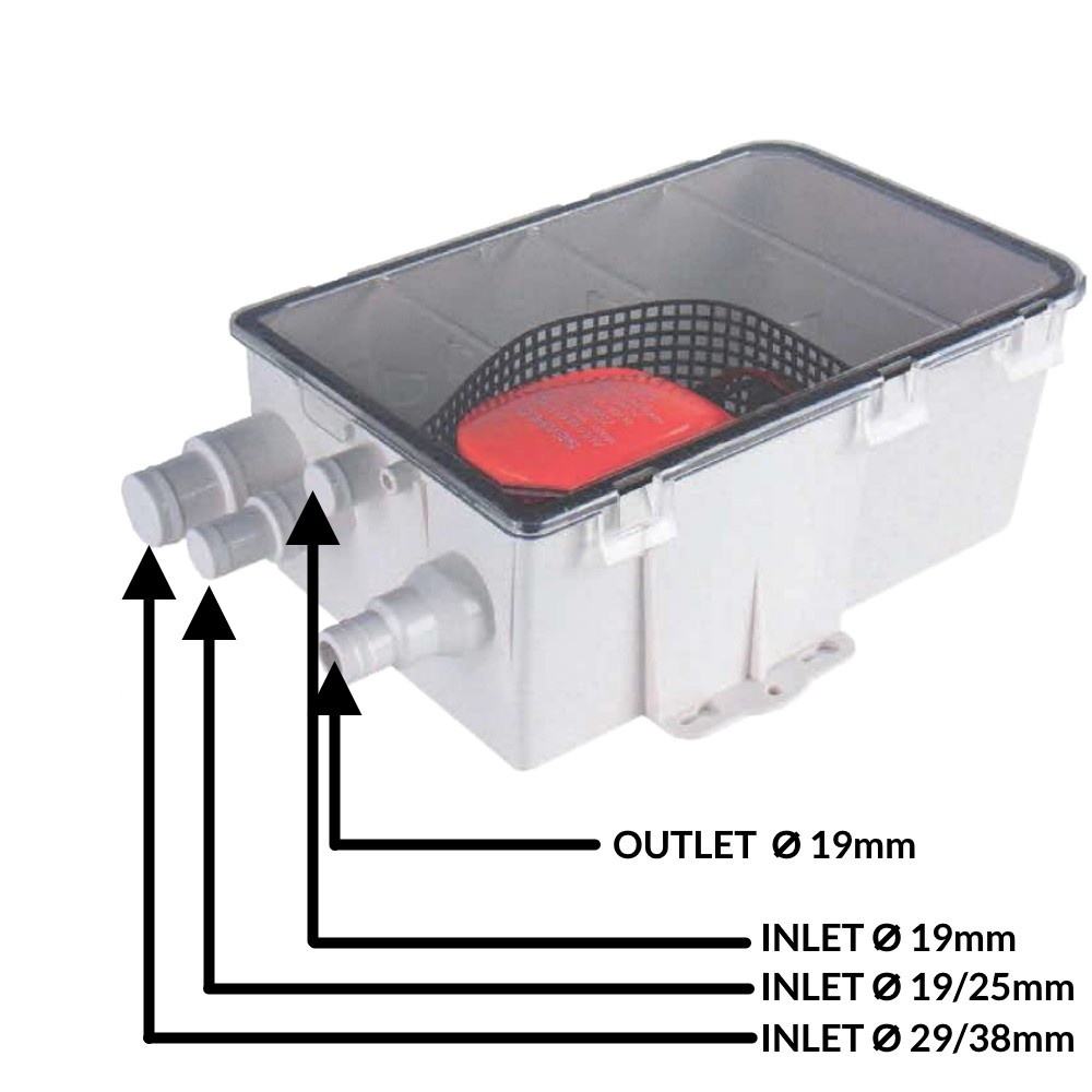 SeaFlo Douche afvoerset 12 volt - 750 GPH