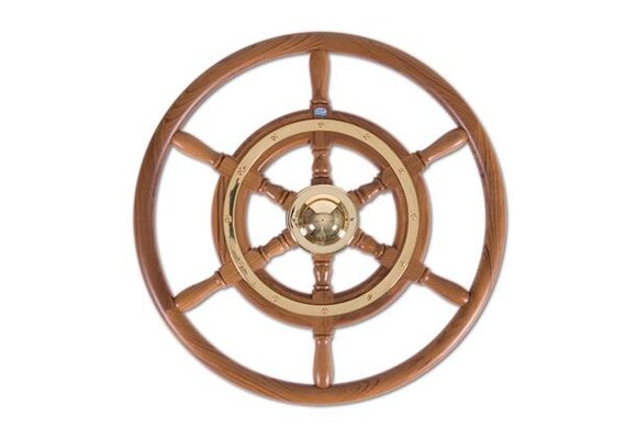 Stazo stuurwiel type 02 teak/messing