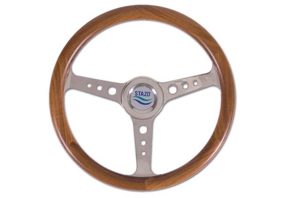 Stazo stuurwiel type 56 teak/rvs 35cm