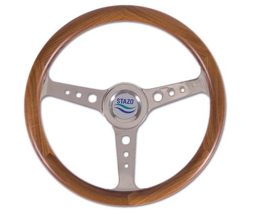 Stazo stuurwiel type 56 teak/rvs 35cm