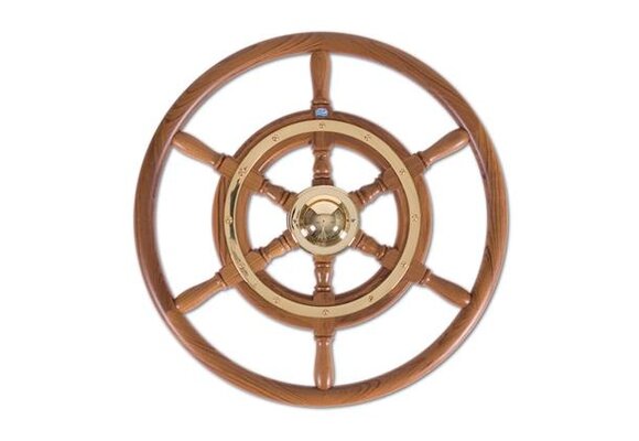 Stazo stuurwiel type 02 mahonie/messing 60cm