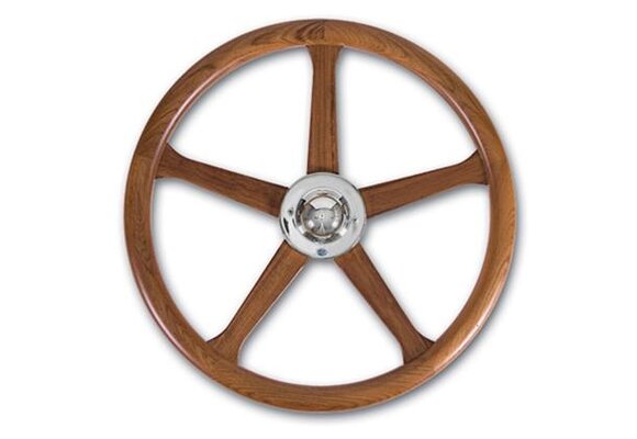 Stazo hoepelstuurwiel type 19 teak messing