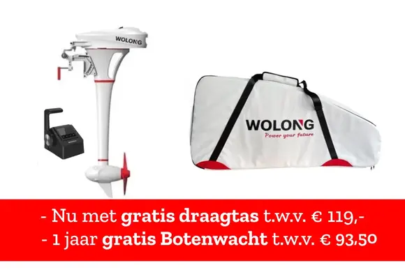 Wolong Elektrisch buitenboordmotor  - Flowstar 1.5 langstaart met afstandsbediening en accu