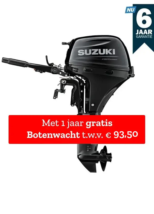 Suzuki buitenboordmotor 15 pk – DF15A - Langstaart – Zwart