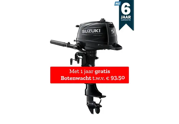 Suzuki buitenboordmotor 5pk - DF5A - Langstaart - Zwart
