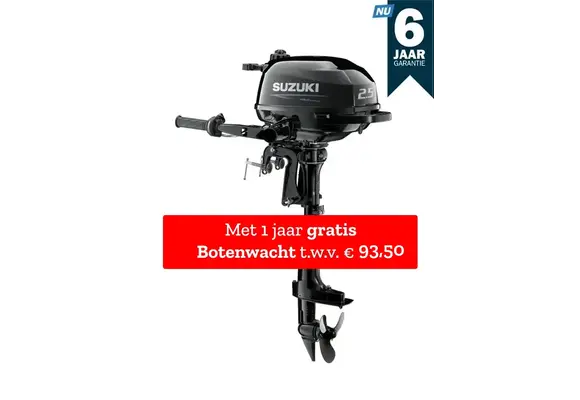 Suzuki  buitenboord motor 2.5pk - DF2.5 - Kortstaart - Zwart