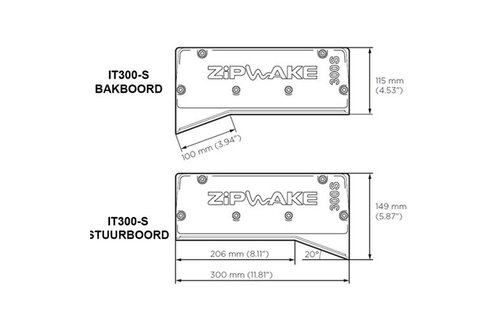 Zipwake interceptor chine bakboord kabel 3mtr